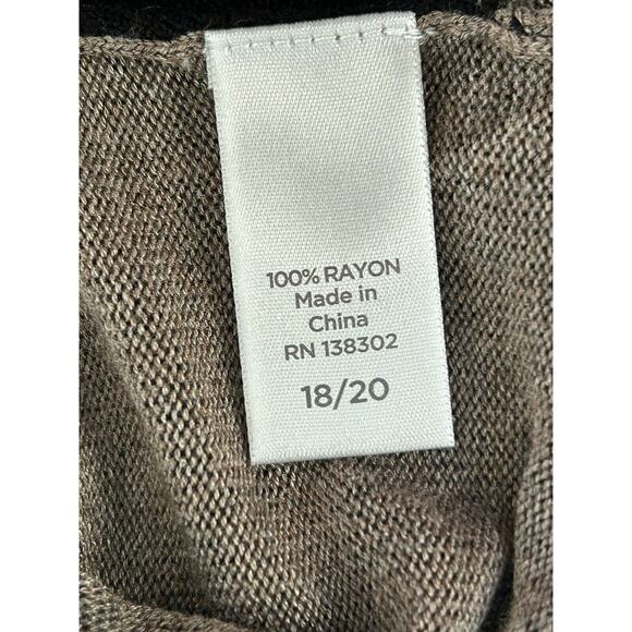 Avenue VIP Knits Open Front Long Sleeve Cardigan Sweater Women’s 18/20 Tan NWT - Picture 8 of 8
